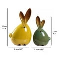 thumbnail image 3 of Ceramic  Figurines Easter Long Ear Bunny Ornament Desktop Animal Doll  Room Decoration, 3 of 8