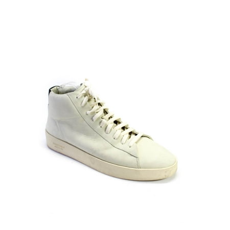 

Pre-owned|Essentials Mens Leather Lace Up High Top Sneakers Cream Size 45 15