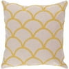 Art of Knot Syldan Hand Crafted Scalloped Cotton Decorative Pillow with Poly Filler, Sunflower