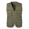 thumbnail image 3 of Men's Mesh Breathable Openwork Camouflage Journalist Photographer Fishing Vest Waistcoat Jacket Coat, 3 of 4