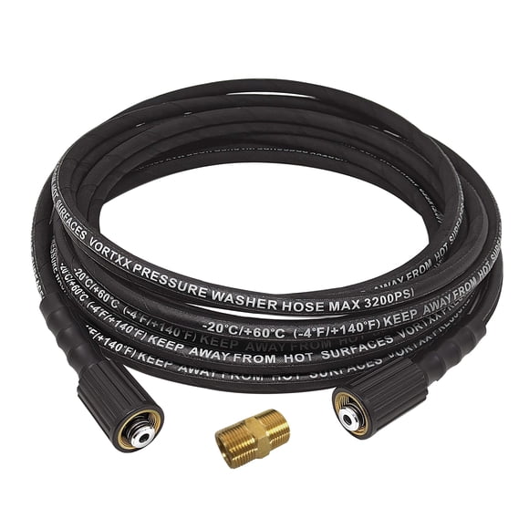 Vortxx Heavy Duty 1/4" x 25FT Pressure Washer Extension Hose for Sun Joe SPX Series, SPX-25HD, M22-15mm, 3200 PSI Steel Wire Brai