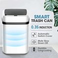 thumbnail image 4 of Plastic Sensor Trash Can with Cover Battery Powered Garbage Bin for Living Room Home, 4 of 5