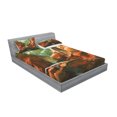 thumbnail image 2 of Ambesonne Fantasy Fitted Sheet & Pillow Sham Set, Spaceship in Canyon, Full, Brown, 2 of 2