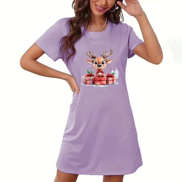 Camisón corto de talla grande para mujer, camisón de manga corta con estampado de pecho a la moda, camisón para mujer