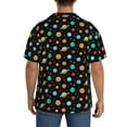 thumbnail image 3 of Bingfone Solar System Planets Space for Men's Cuban Collar Short Sleeve Shirt with Pocket Button Down Cardigan Summer Shirt-3X-Large, 3 of 5