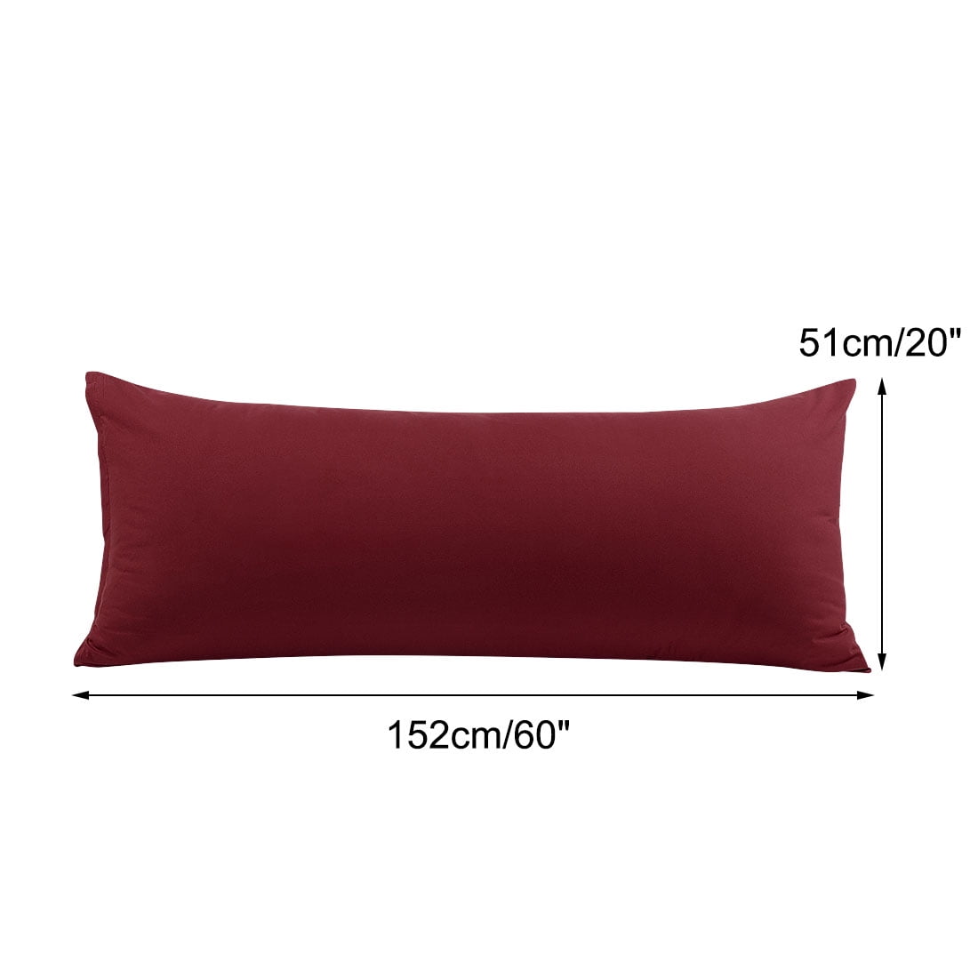 Unique Bargains 2 Packs Brushed Microfiber Body Pillowcase Burgundy 20" x 60"