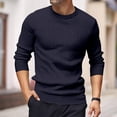 thumbnail image 2 of Men's Crew Neck Knit Sweater Long Sleeve Pullover Ribbed Casual Winter Top, 2 of 4