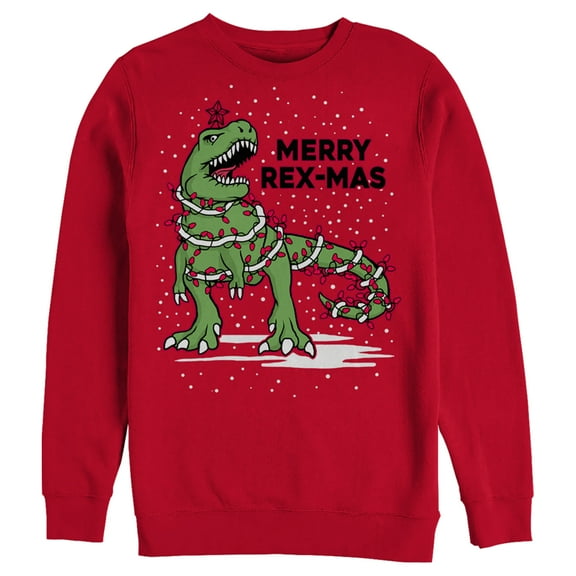 Men's Lost Gods Merry Rex-Mas Sweatshirt Red Large