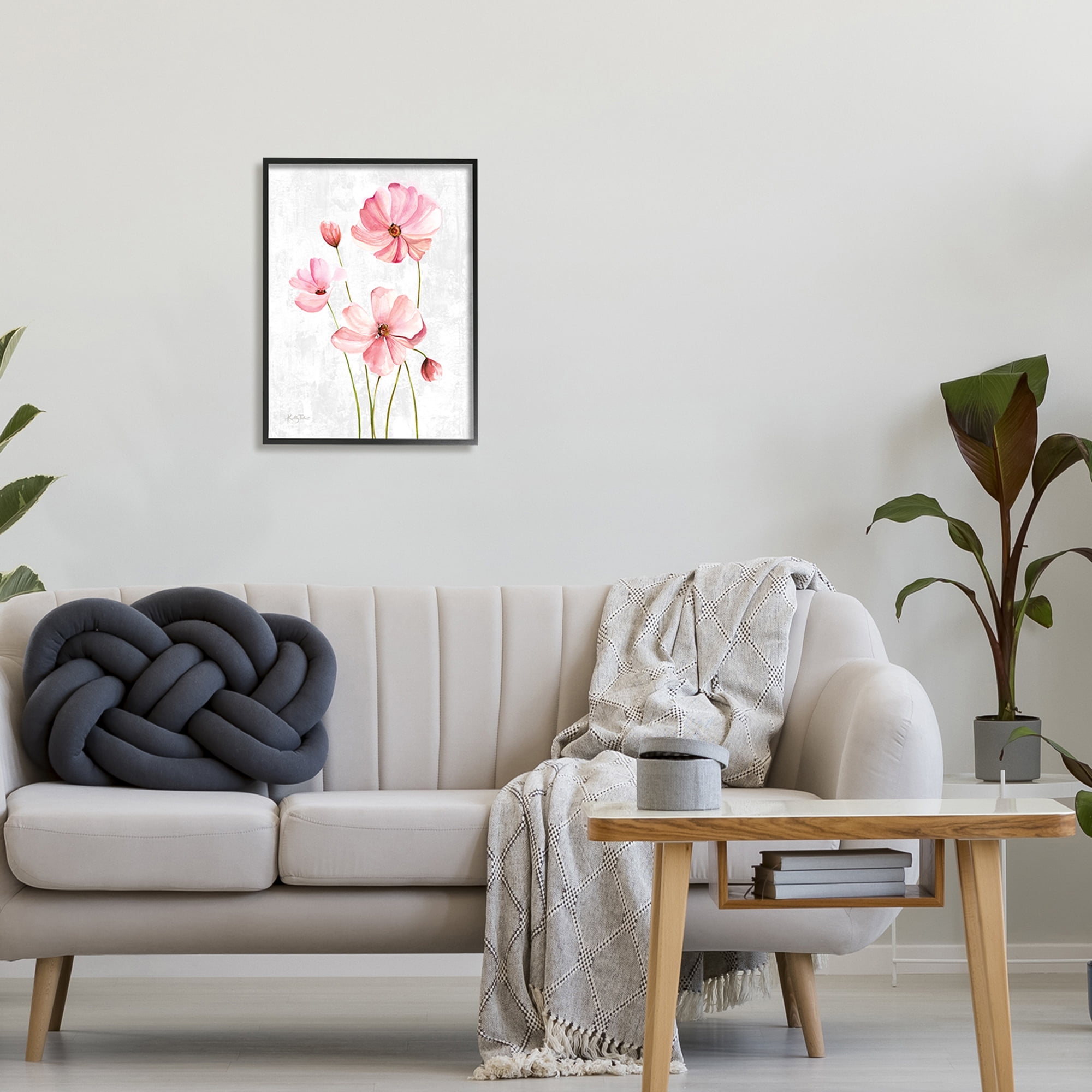 Stupell Industries Simple Pink Flower Petals Blossoming Illustration , 16 x 20, Design by Kelley Talent