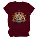 thumbnail image 3 of Tops de Cuello Alto para las Mujeres Amante Impreso Cuello Redondo Camiseta de Manga Corta Blusa, Suave Poliéster Spandex Casual, 3 of 5