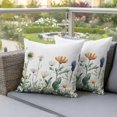 thumbnail image 3 of Outdoor Pillow Covers 18x18 Set of 2, Spring Summer Floral Waterproof Patio Throw Pillow Covers for Couch Sofa Chair, Farmhouse Botanical Flowers Decorative Pillowcases for Throw Pillows, 3 of 9