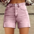 thumbnail image 2 of Shorts for Women Relaxed Fit Floral Printed High Waist Denim Casual Shorts with Pockets, 2 of 3