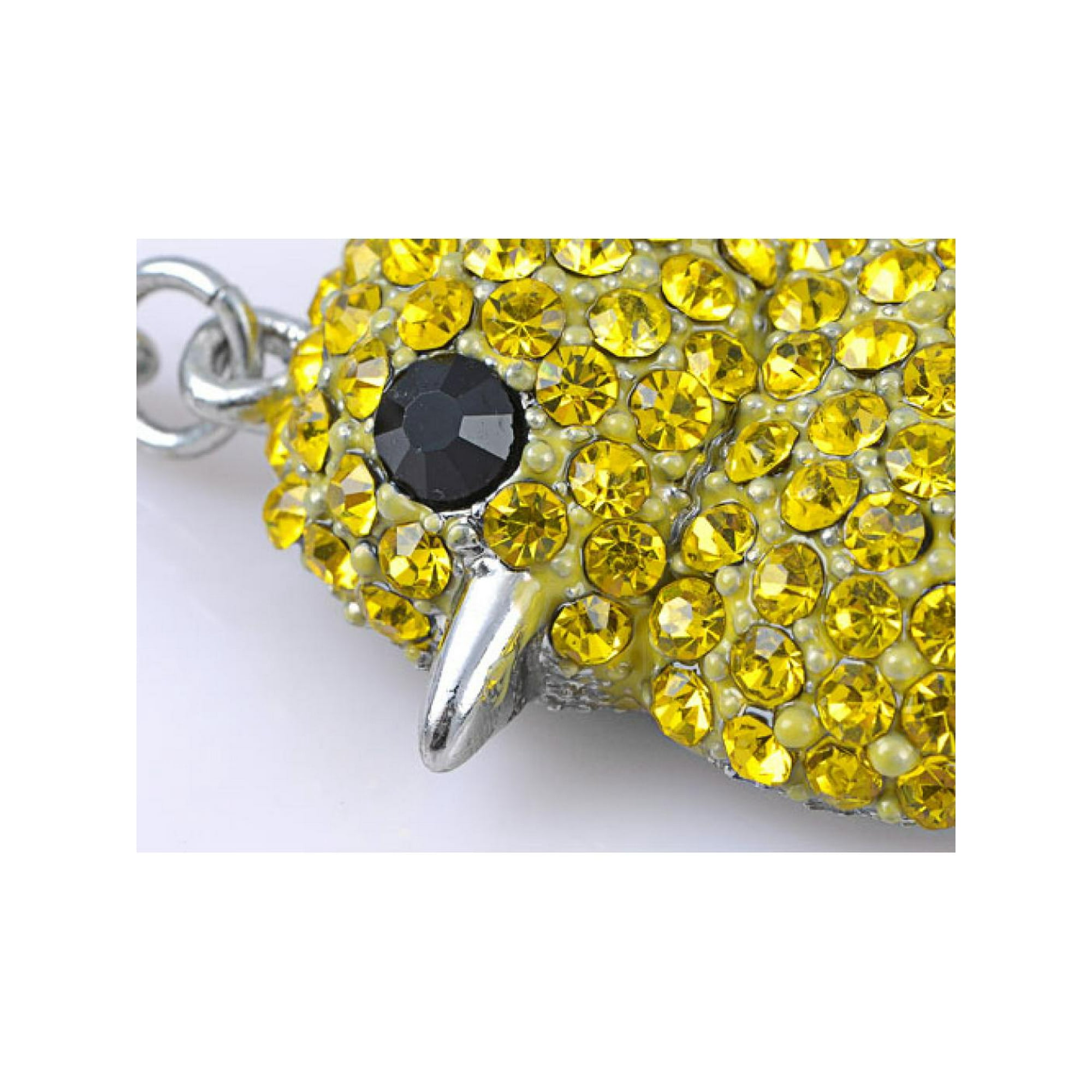 Canary Yellow Crystal Rhinestone Fat Baby Chicken Chick Peep Bird Cute Key Chain