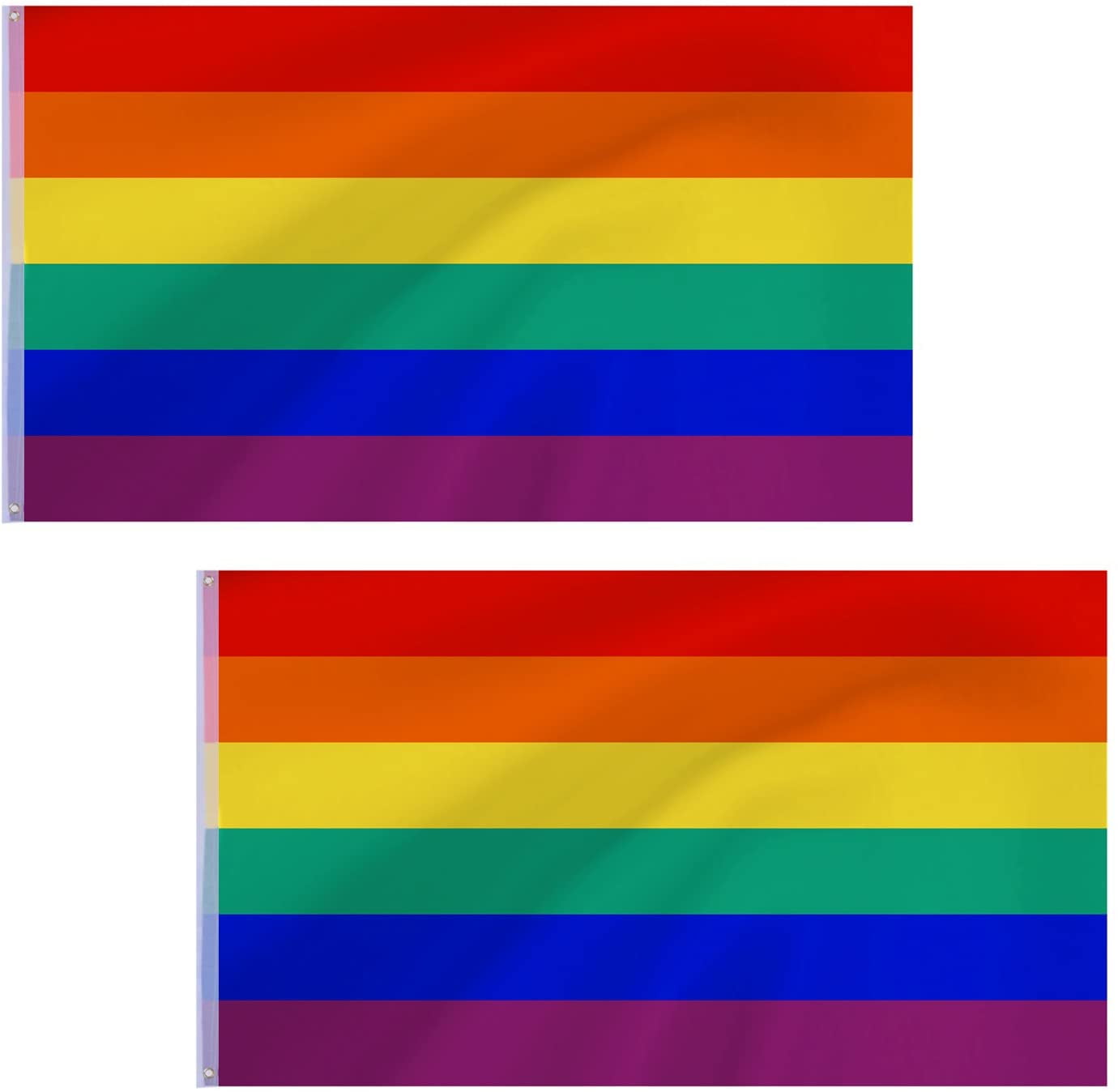 150*90cm Rainbow Pride Flag Banner LGBTQ Gay Lesbian Love Equal 