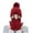 Wine, variant on qolati 2Pcs Womens Winter Gloves for Cold Weather Winter Beanie Hat Touchscreen Gloves Set for Women Fleece Lined Warm Knit Beanie Cap with Pompom Soft Thermal Mittens