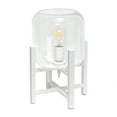 thumbnail image 4 of Simple Designs White Wood Mounted Table Lamp with Glass Cylinder Shade, 4 of 6