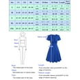 thumbnail image 3 of Belle Poque Women Vintage Defined Waist Dress Puffed Short Sleeve Crew Neck A-Line Dress Summer Dresses For Women, 3 of 8