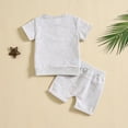 thumbnail image 6 of AJTQTH Summer 2PC Set for Baby Girls Boys Unisex Solid Color Tees Crewneck Short-Sleeved Tops Tshirts+Drawstring Cotton Shorts with Pockets for Home Outdoor School Gray 0 Months, 6 of 9