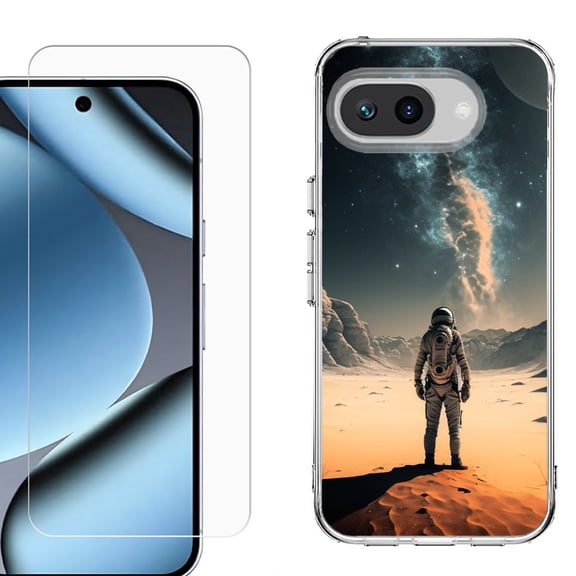 ShockProof Phone Case for Google Pixel 10a, with Screen Protector, by OneToughShield - Astronaut Milkyway