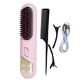 thumbnail image 6 of Happydeer Hair Straightener Brush 4 Temperatures Adjustable Fast Heating Type-C Rechargeable Cordless Negative Ions Hot Brush Electric Fluffy Curly Hair Styling Detangling Comb, 6 of 13