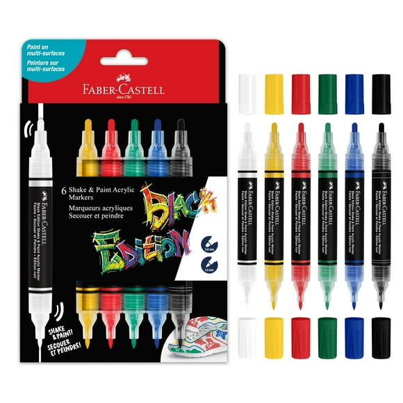 Marcadores de pintura Faber-Castell Shake & Paint Classic 6 de doble punta