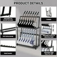 thumbnail image 3 of Folding 14 Standing Floor Multiple Guitars Display Rack,Multi Guitar Stand,Adjustable Storage Holder With Soft Sponge Adjustable Height Double Tier Ukulele Stand,Black, 3 of 5