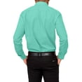thumbnail image 4 of G-Style USA Men's Regular Fit Long Sleeve Solid Color Dress Shirts - Aqua - Large - 16-16.5 - 36-37, 4 of 6