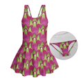 thumbnail image 6 of Tutolipy Dragon Fruit Pattern Design Cross Shoulder Strap Design Bathing Suit, Wide Strap Comes with Lining Sleeveless Bathing Suit for Beach Swimming Pool Size 6-7 Years, 6 of 8