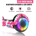 thumbnail image 3 of CBD Hoverboard with Seat Attachment, 6.5" Self Balancing Hover Board Scooter with Bluetooth Speaker & LED Lights, Hoverboard for Kids, Pink, 3 of 7