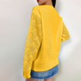 thumbnail image 6 of Kaemgyyd Women Casual Long Sleeve Sweaters Soft Loose Crochet Knit Pullover Solid Color V Neck Work Office Tunic Tops, 6 of 7