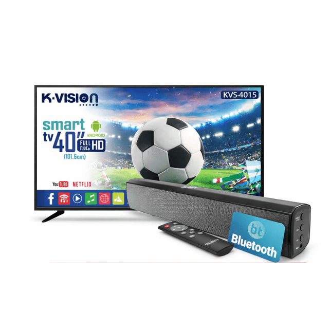 Television Smart KVISION + barra de sonido SMART TV Combo 40 pulgadas HD