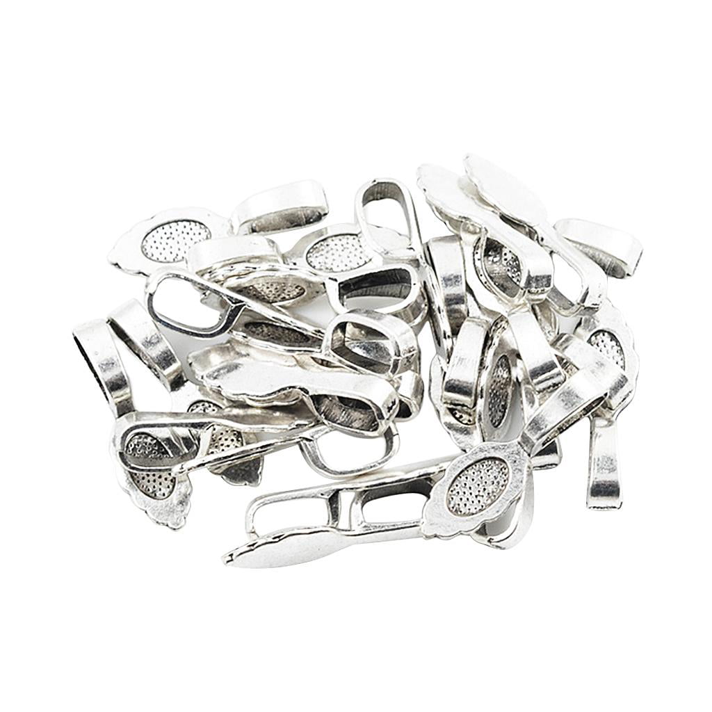 30pcs Oval Glue on Bail for Earring Bails Pendants Charms Connector Ornament