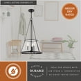 thumbnail image 6 of Rochester 3-Light 16.25 in. Wide Matte Black Industrial Cone Pendant with Clear Glass Shade, Adjustable Height, Hanging Ceiling Chandelier Fixture for Dining Table Entryway Bedroom Island Foyer, 6 of 12