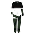 thumbnail image 5 of WMTBSRSW Girls 2025 Fashion 2 Piece Outfit Patchwork Sweatsuit Casual V Neck Pullover Tops Drawstring Sweatpants Two Piece Set 5-12 Years, 5 of 5