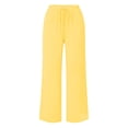 thumbnail image 4 of Tqcoqu Womens Casual Pants Loose High Waist Cropped Palazzo Beach Pants Summer Outfits 2026 Trendy,Yellow Women's S-XXL, 4 of 6