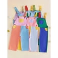 thumbnail image 3 of RUINIXCW Toddler Boy Overalls Contrast Color Adjustable Straps Sleeveless Jumpsuits, 3 of 9