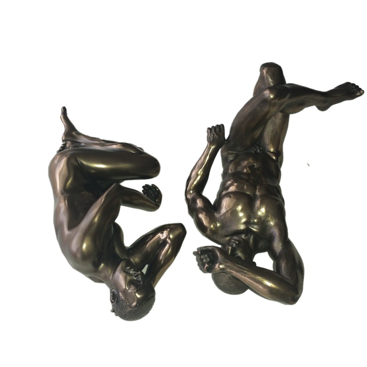Nude Gay Couple Male Statue Artistic Bronze Finish Body Sculpture BR