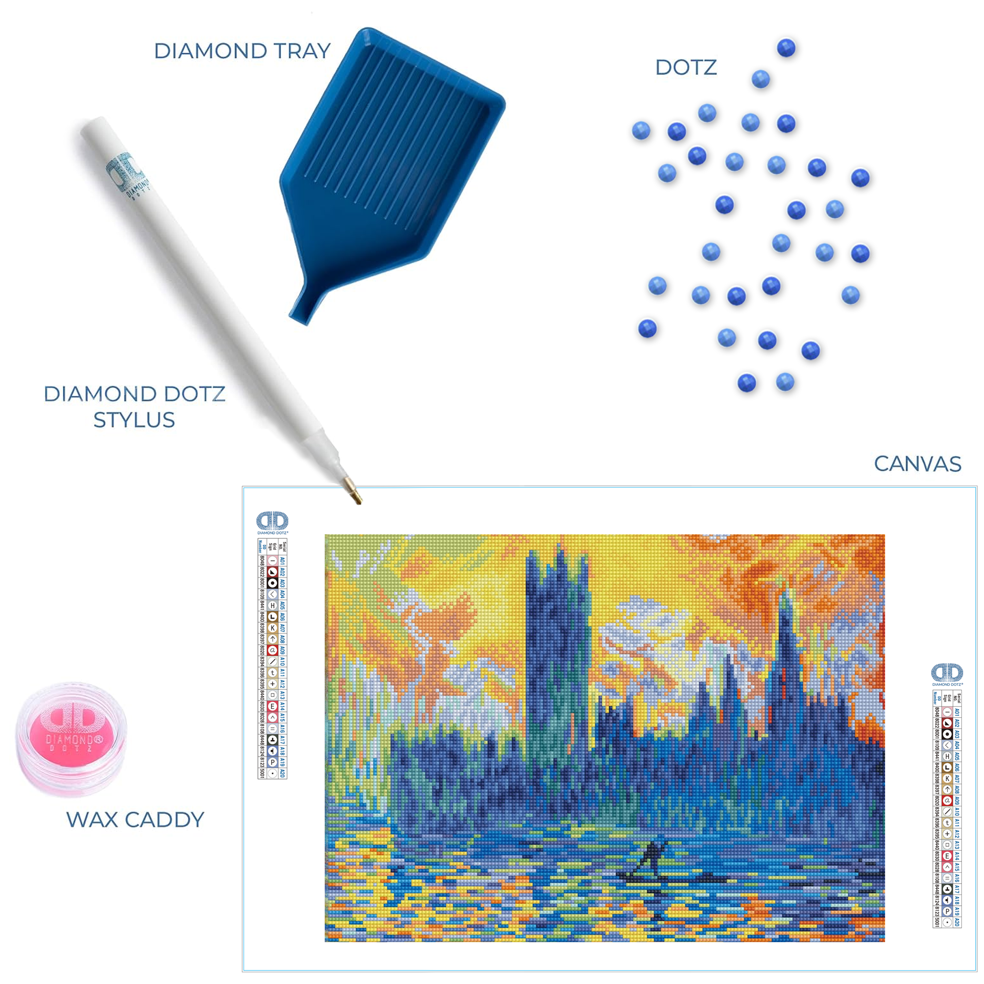 Diamond Dotz London Parliament in Winter (apr�s Monet) Landscape Diamond Painting Kits for Adults - Diamond Art Kits a Relaxing Creative Craft Kit with Dotz Gems 18.1"x16.1"