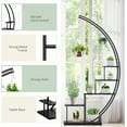 thumbnail image 4 of 5 Tier Metal  Stand Indoor, 67.25“ Tall Half Moon Shape Multiple Stand Holder Shelf Planter Display, Hanging Shelf Flower Stand Ladder for Patio Garden Living Room, Black Set of 2, 4 of 8