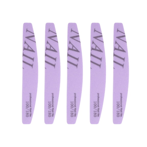 Unique Bargains Half-moon Sponge Nail Files 5 Pcs Purple