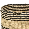 thumbnail image 4 of Northlight Set of 4 Beige and Black Striped Woven Round Seagrass Baskets 12", 4 of 6