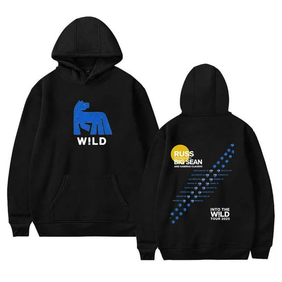 Russ Into The Wild Tour 2025 Hoodie unisex retro casual long sleeved sportswear fashionable clothing