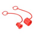 thumbnail image 1 of Unique Bargains 1/4 PVC Hydraulique Raccord Rapide Bouchon Anti-Poussière et Plug Kit, Rouge 3Set, 1 of 5