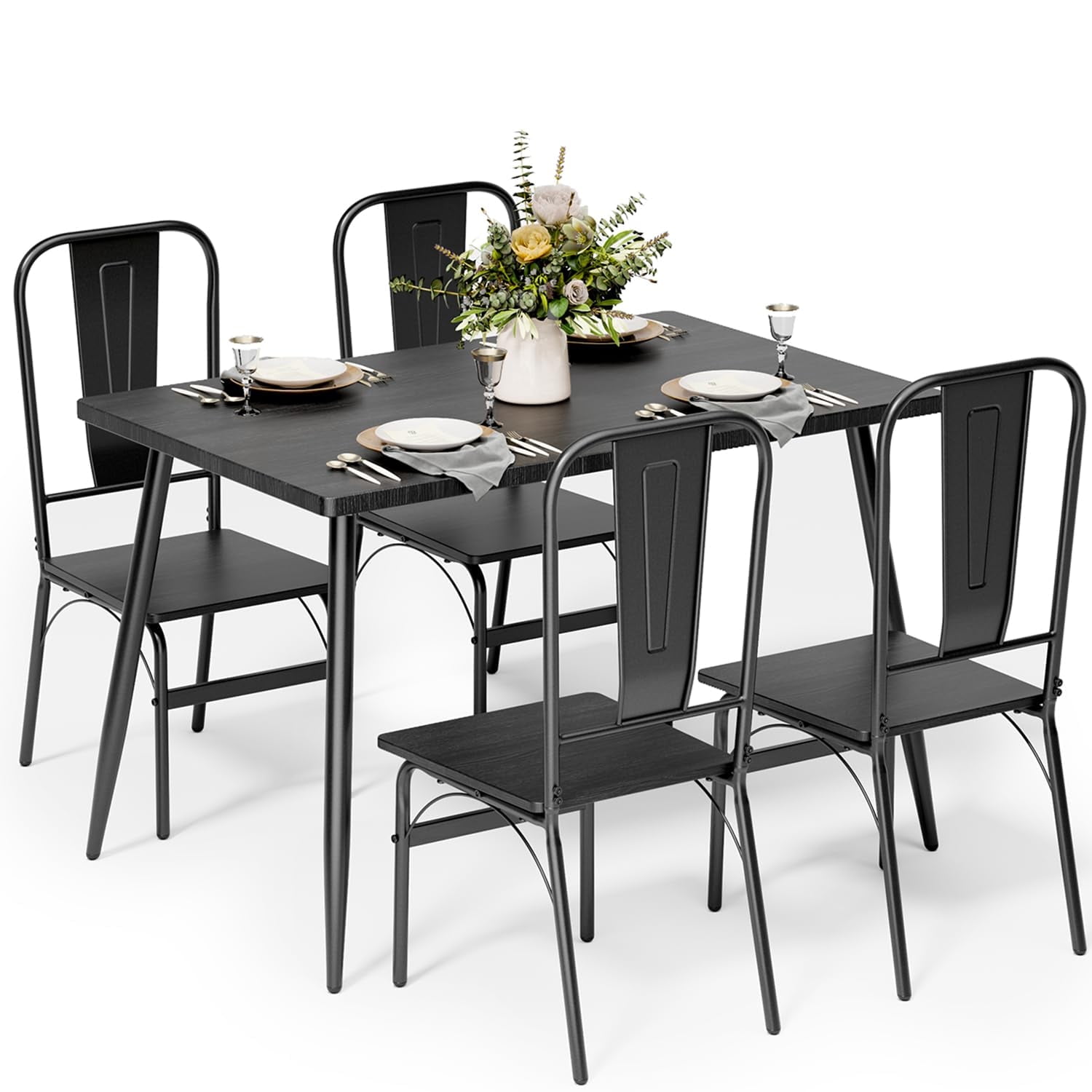 Black - 4 Back Chairs