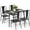 Black - 4 Back Chairs, variant on Dining Table Set for 4, Modern Kitchen Table and 4 Chairs for Small Spaces, Breakfast Nook, Black