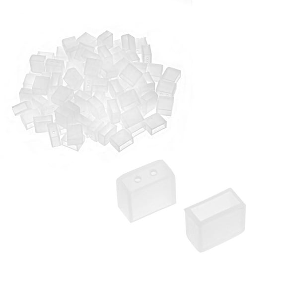 100pcs Silicone Plug Fit 3528 8mm Tube End Cap Cover w 2 Holes