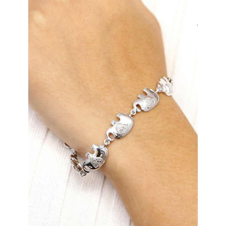 JewelersClub Elephant Bracelet Sterling Silver Bracelet Genuine