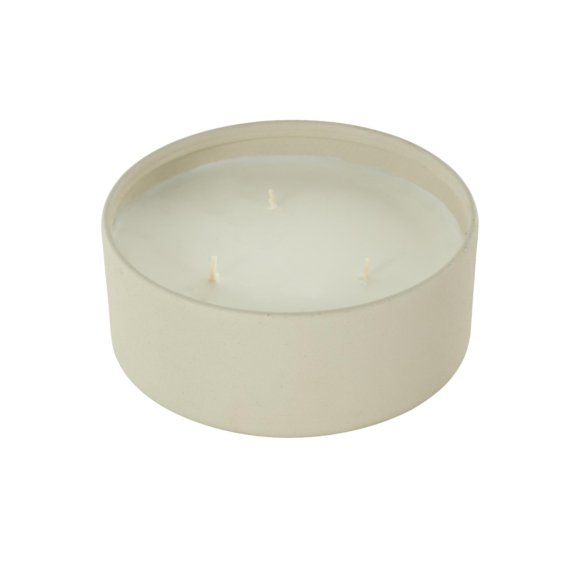 DecMode Beige Metal Tangerine Splash Scented Textured 22oz 3 Wick Candle with White Wax