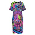 thumbnail image 4 of Vestido psicodélico cruzado con bolsos, estilo hippie, retro, estilo Peace Love Flower Power Dove, vestidos de verano para mujer 2025, ropa estética., 4 of 7