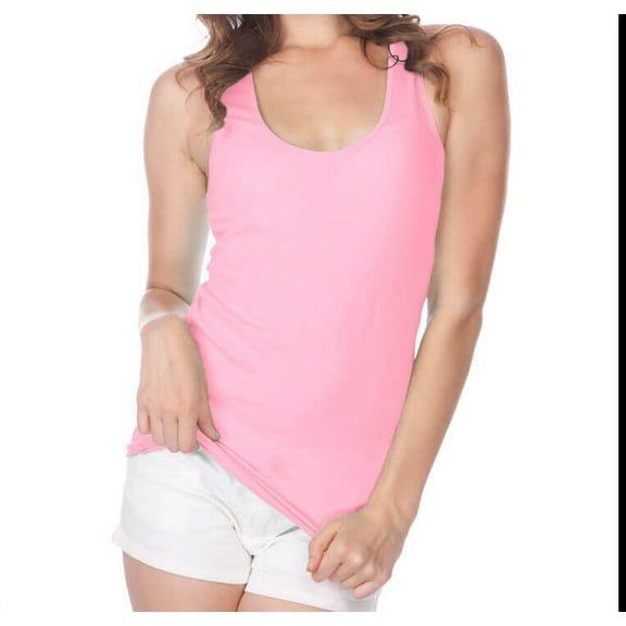 Kavio! Junior Sheer Jersey Scoop Neck Racer Back Tank Baby Pink XL